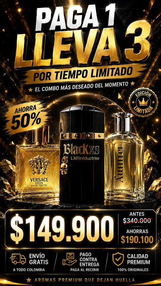 COMBO X3 BLACK XS, VERSACE EROS ENERGY + TOMMY