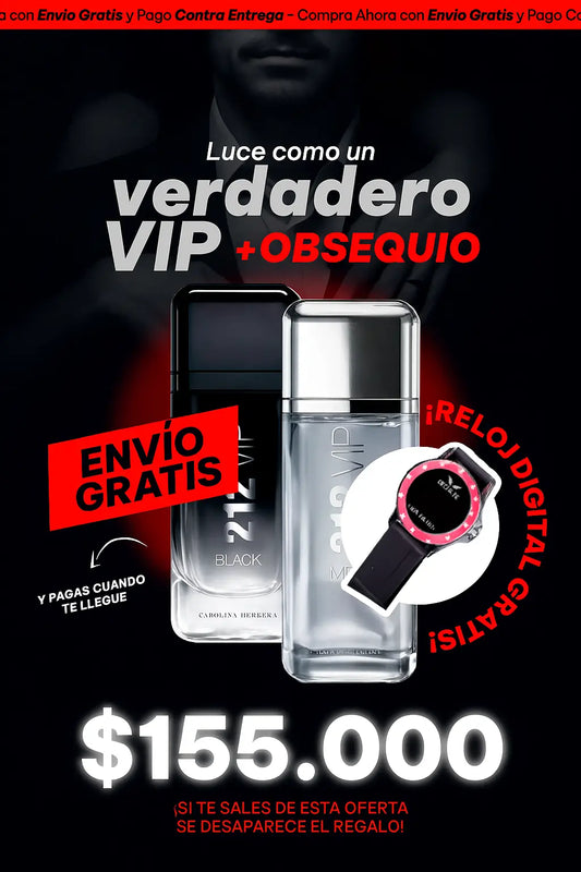 COMBO 212 VIP + 212 VIP BLACK + RELOJ GRATIS
