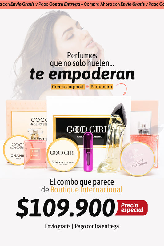 ESTUCHE DE LUJO PERFUME+CREMA+PERFUMERO MUJER